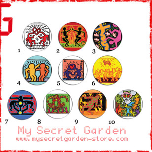 Keith Harixx - Pop Art Pinback Button Badge Set 1a, 1b or 1c ( or Hair Ties / 4.4 cm Badge / Magnet / Keychain Set )